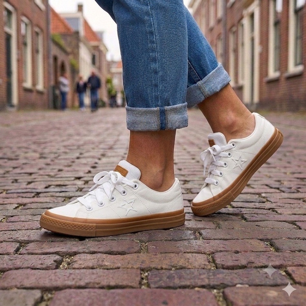 Converse One Star Pro Puff Sneakers Women 6 White Gum Sole A14731C **NEW**